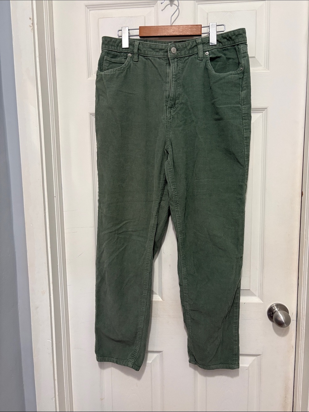 BDG Mom High Rise Olive Green Corduroy Pants